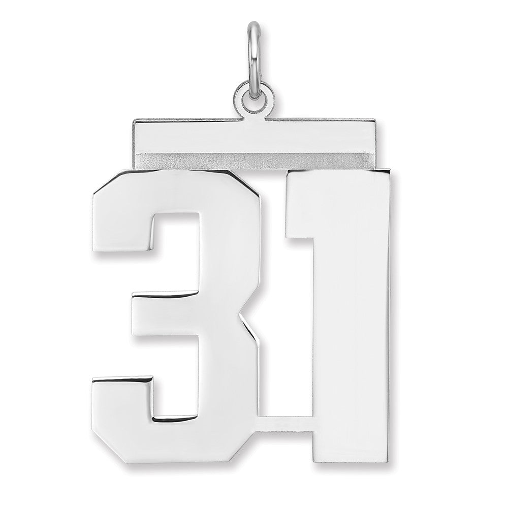 Sterlingsilber /rhodiniert Poliert Zahl 31 Charm