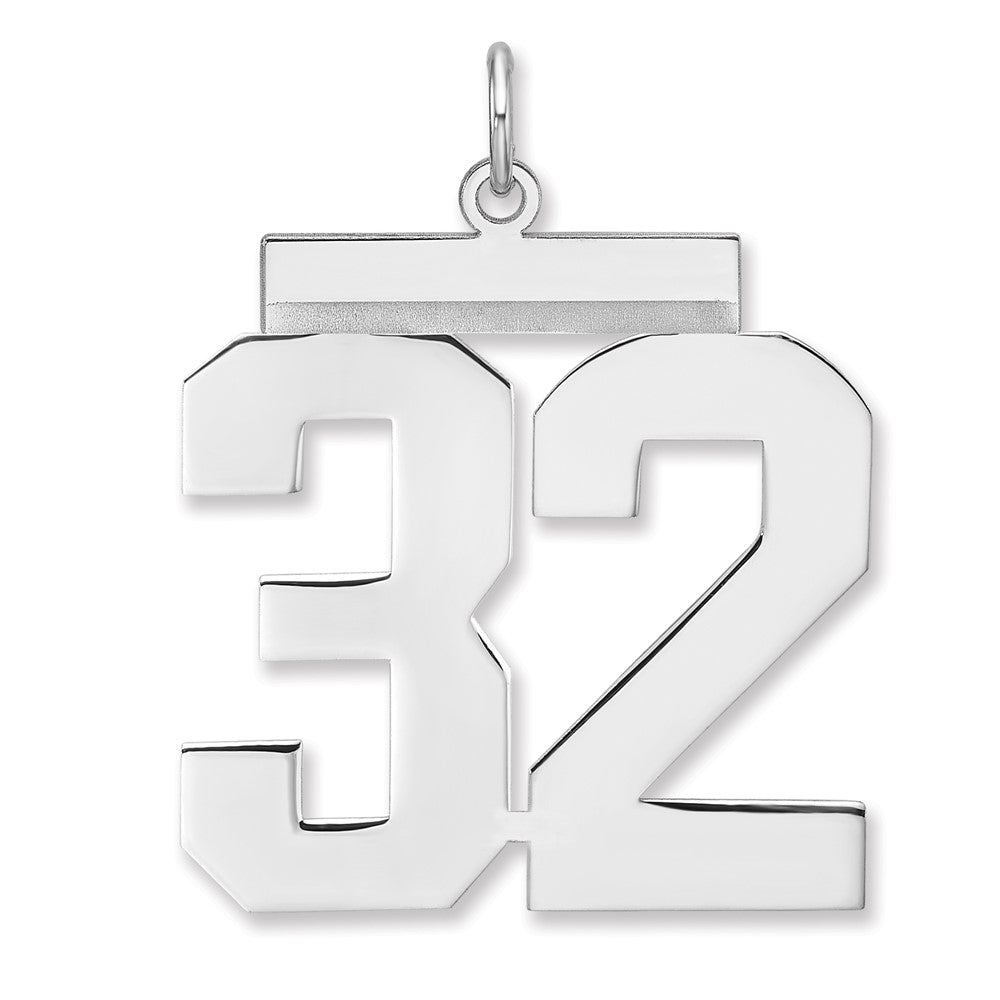 Sterlingsilber /rhodiniert Poliert Zahl 32 Charm