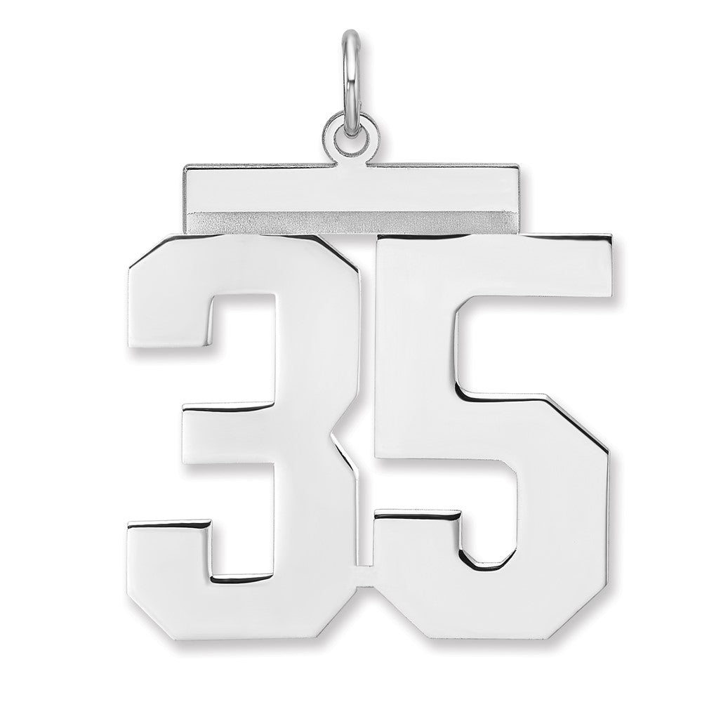 Sterlingsilber /rhodiniert Poliert Zahl 35 Charm