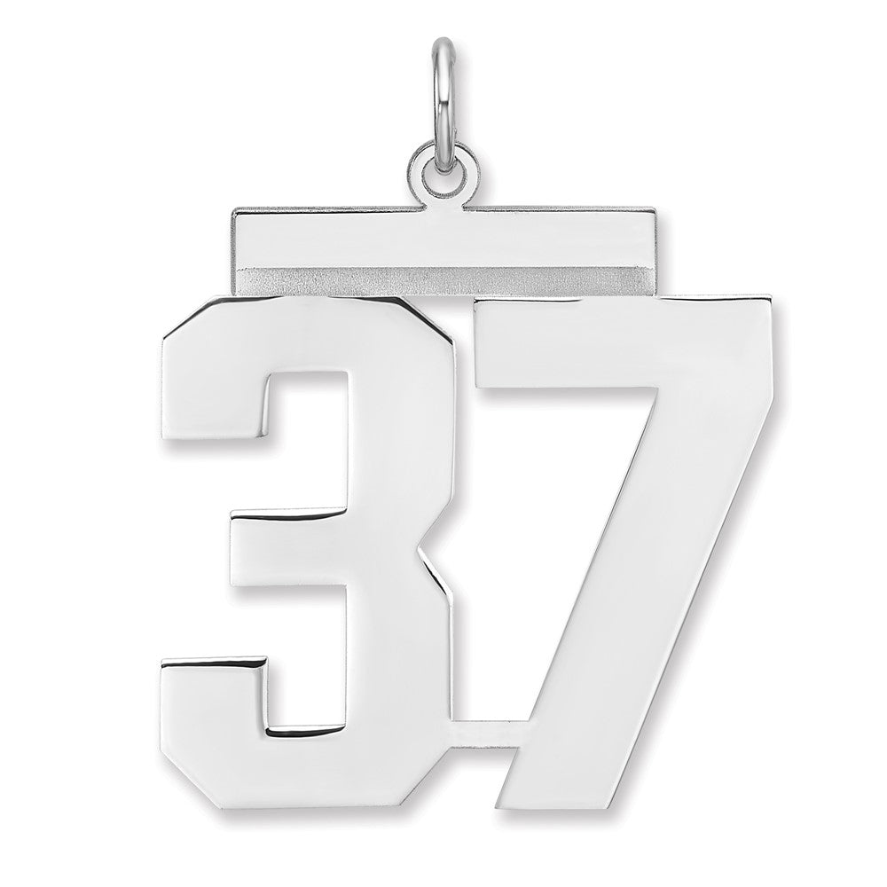 Sterlingsilber /rhodiniert Poliert Zahl 37 Charm