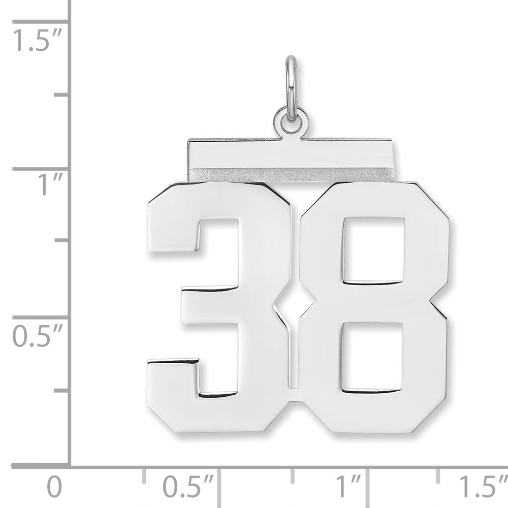 Sterlingsilber /rhodiniert Poliert Zahl 38 Charm