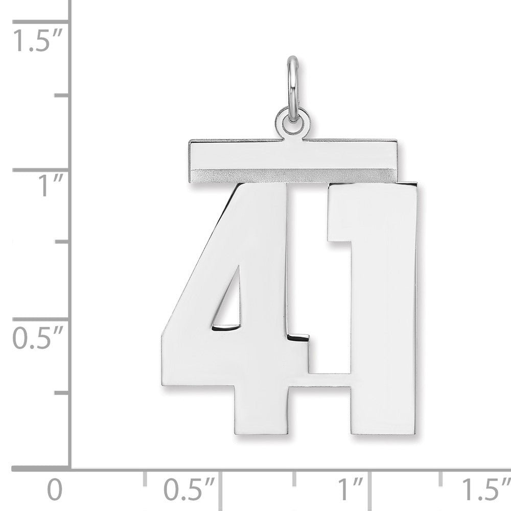 Sterlingsilber /rhodiniert Poliert Zahl 41 Charm