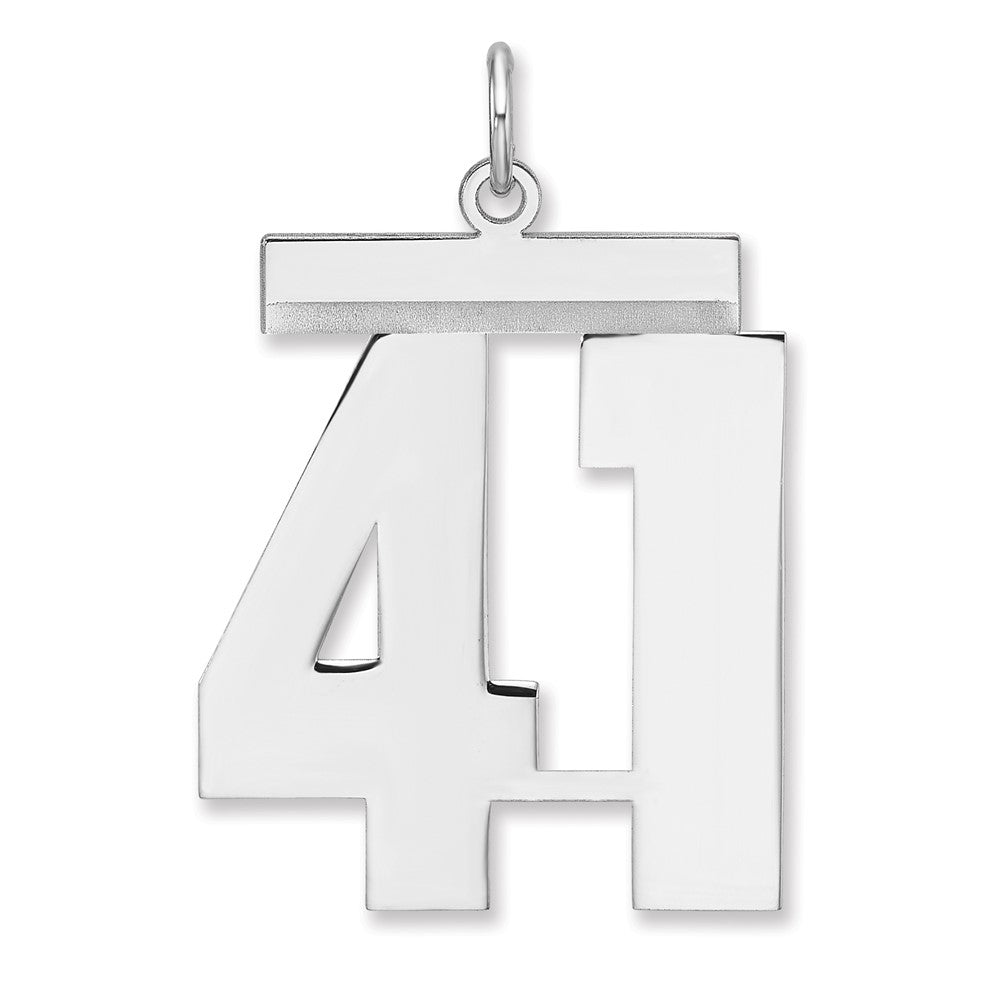 Sterlingsilber /rhodiniert Poliert Zahl 41 Charm