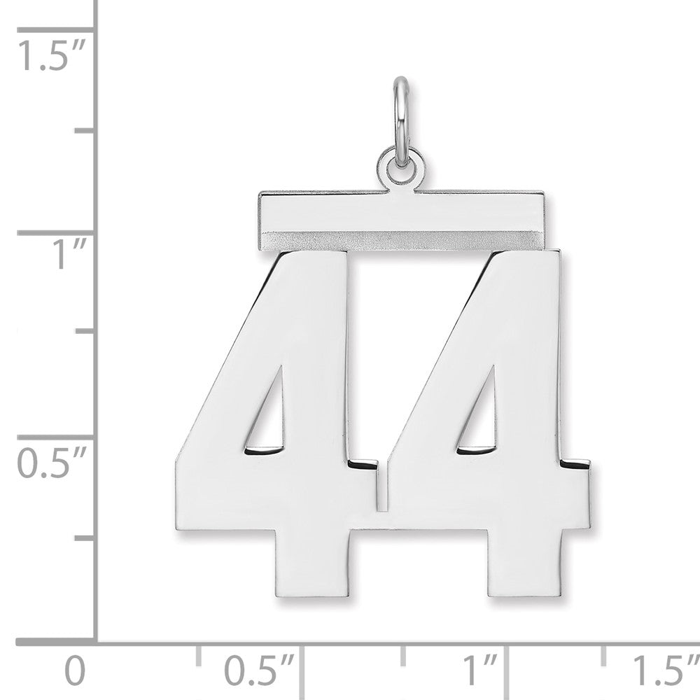 Sterlingsilber /rhodiniert Poliert Zahl 44 Charm