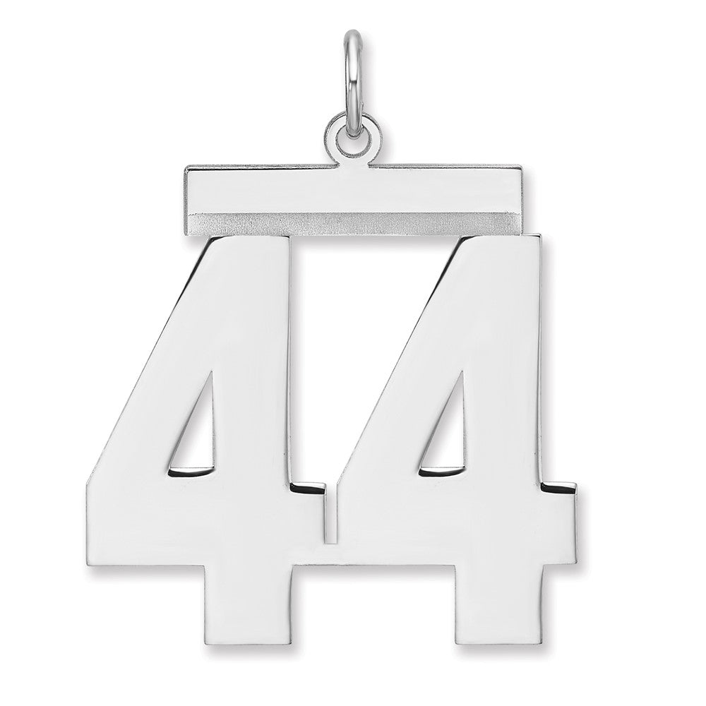Sterlingsilber /rhodiniert Poliert Zahl 44 Charm
