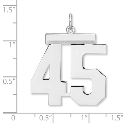 Sterlingsilber /rhodiniert Poliert Zahl 45 Charm