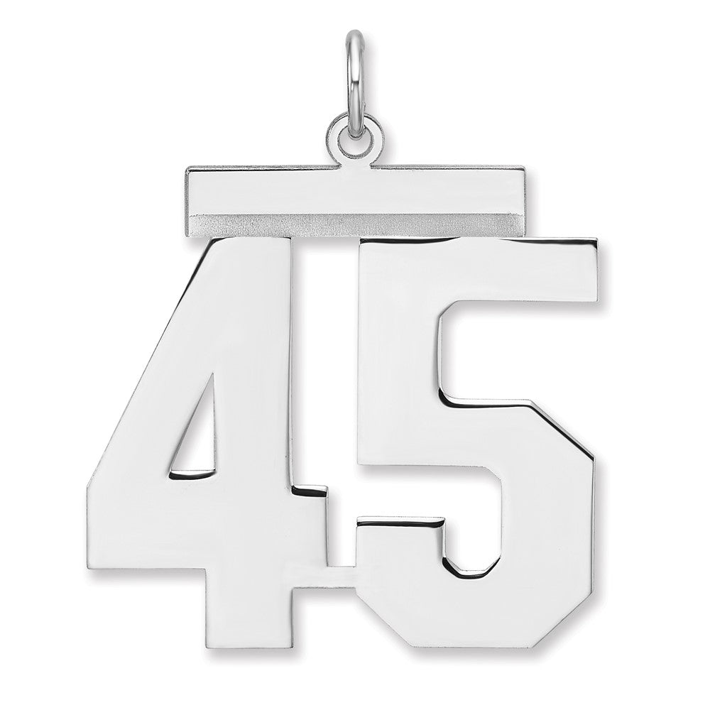 Sterlingsilber /rhodiniert Poliert Zahl 45 Charm