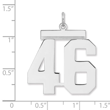 Sterlingsilber /rhodiniert Poliert Zahl 46 Charm