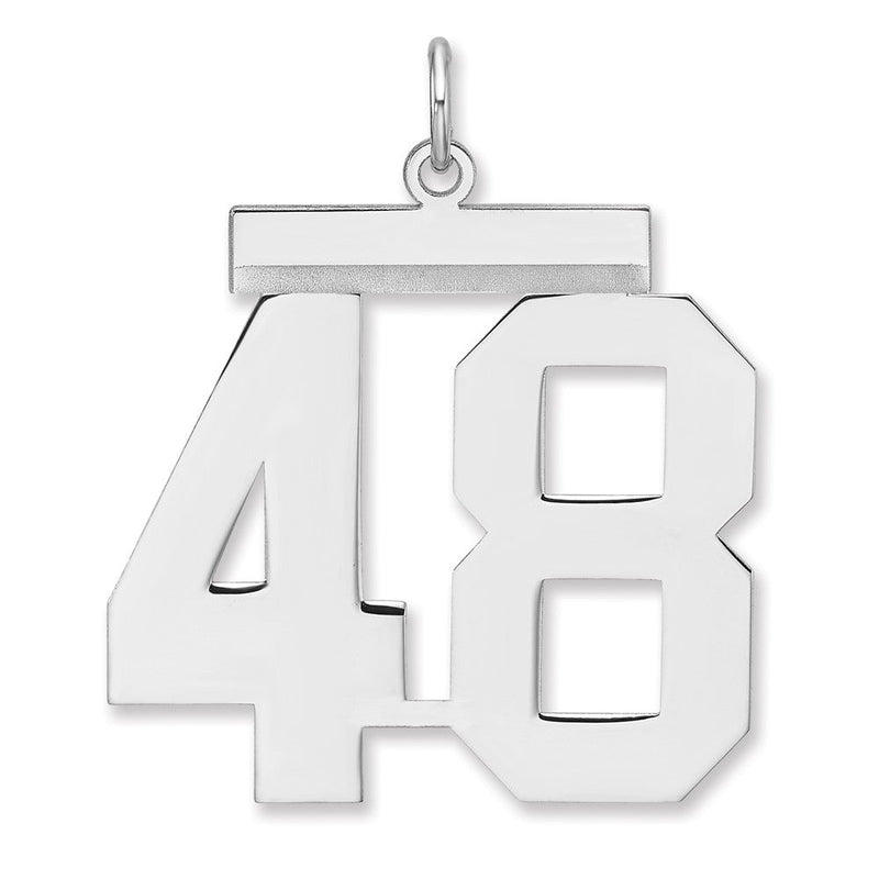 Sterlingsilber /rhodiniert Poliert Zahl 48 Charm