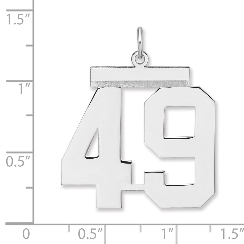 Sterlingsilber /rhodiniert Poliert Zahl 49 Charm