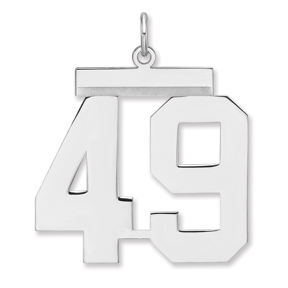 Sterlingsilber /rhodiniert Poliert Zahl 49 Charm