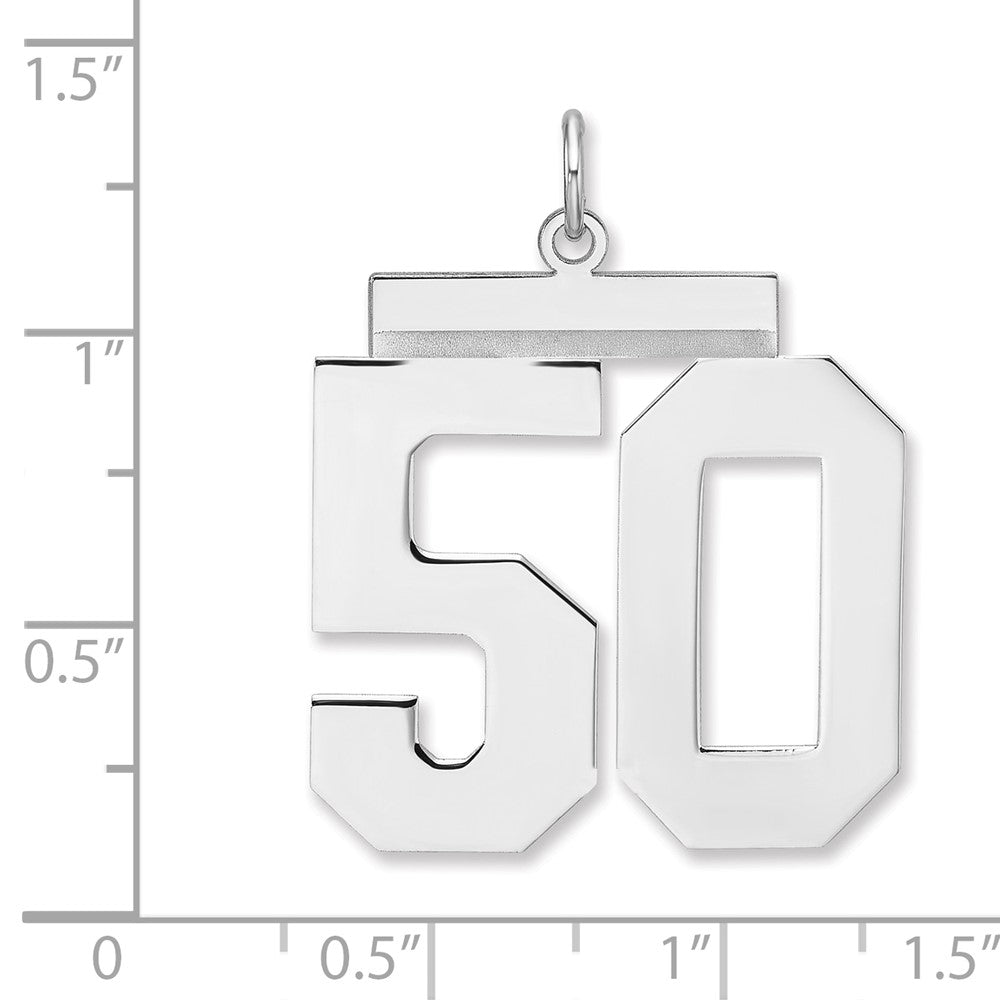 Sterlingsilber /rhodiniert Poliert Zahl 50 Charm