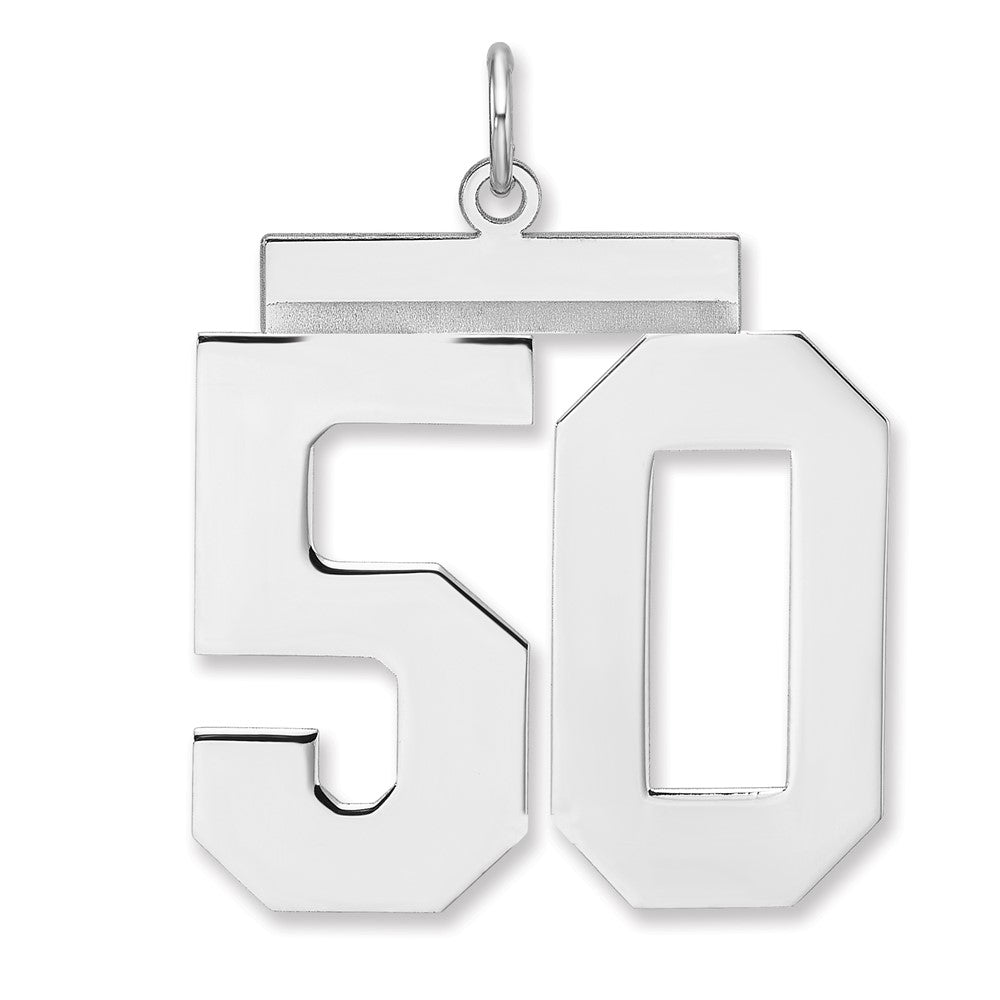 Sterlingsilber /rhodiniert Poliert Zahl 50 Charm