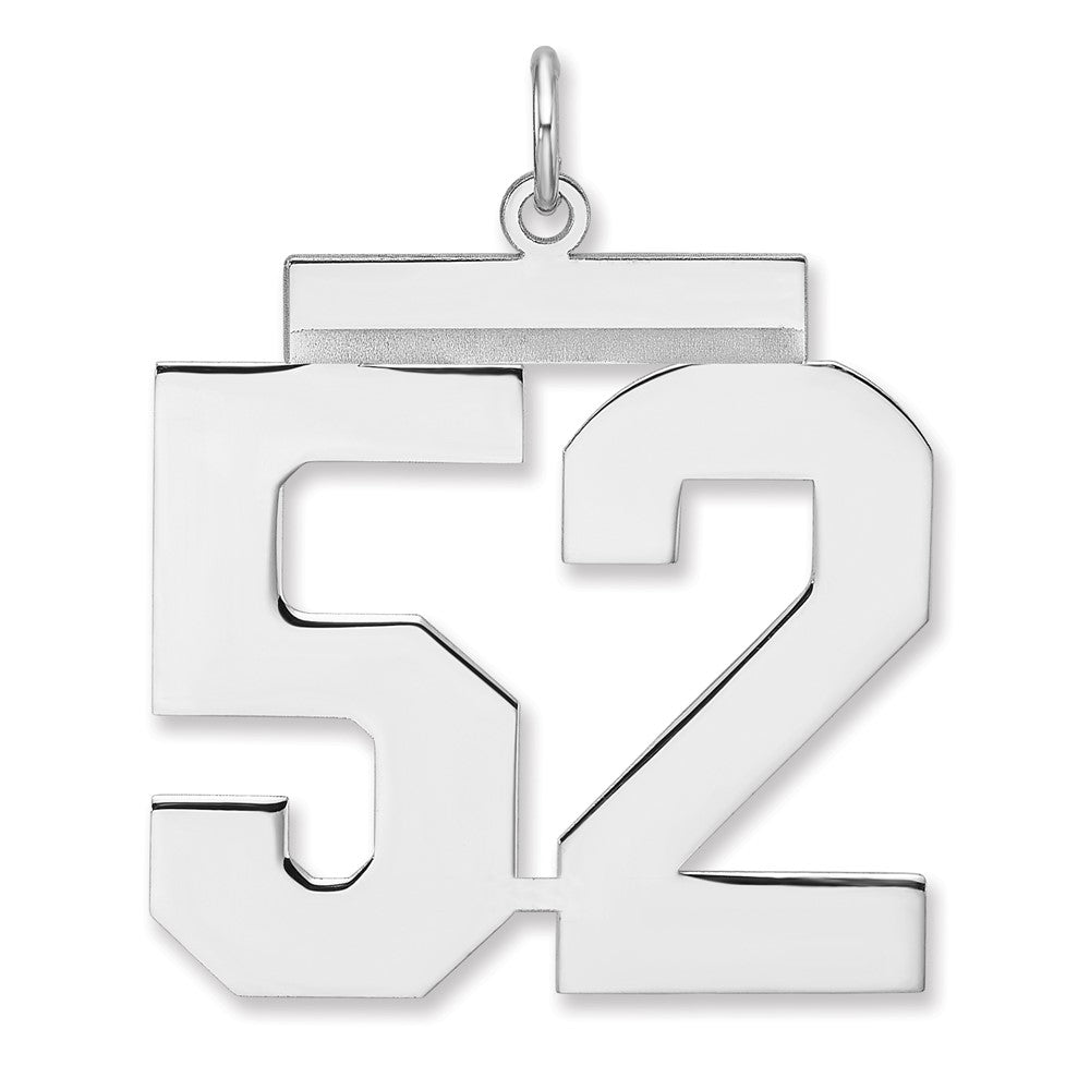 Sterlingsilber /rhodiniert Poliert Zahl 52 Charm