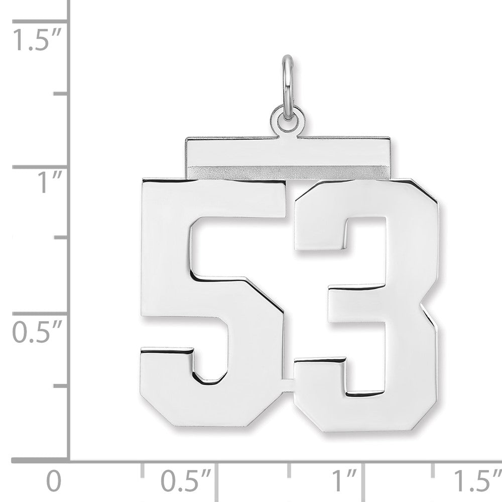 Sterlingsilber /rhodiniert Poliert Zahl 53 Charm