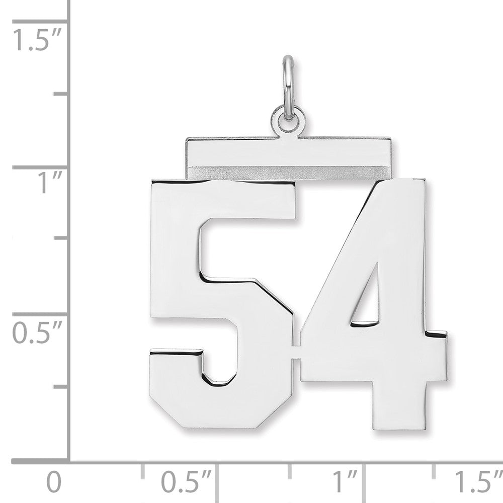 Sterlingsilber /rhodiniert Poliert Zahl 54 Charm