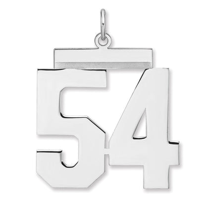 Sterlingsilber /rhodiniert Poliert Zahl 54 Charm