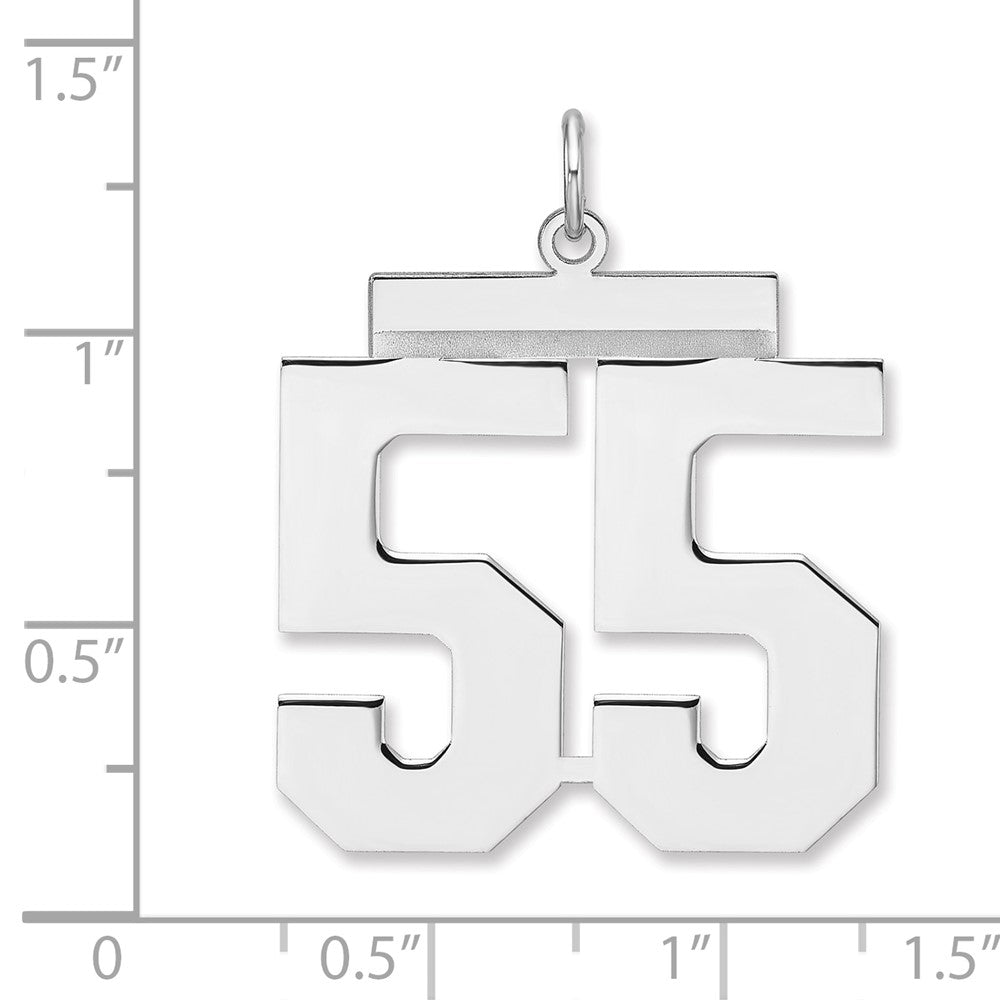 Sterlingsilber /rhodiniert Poliert Zahl 55 Charm