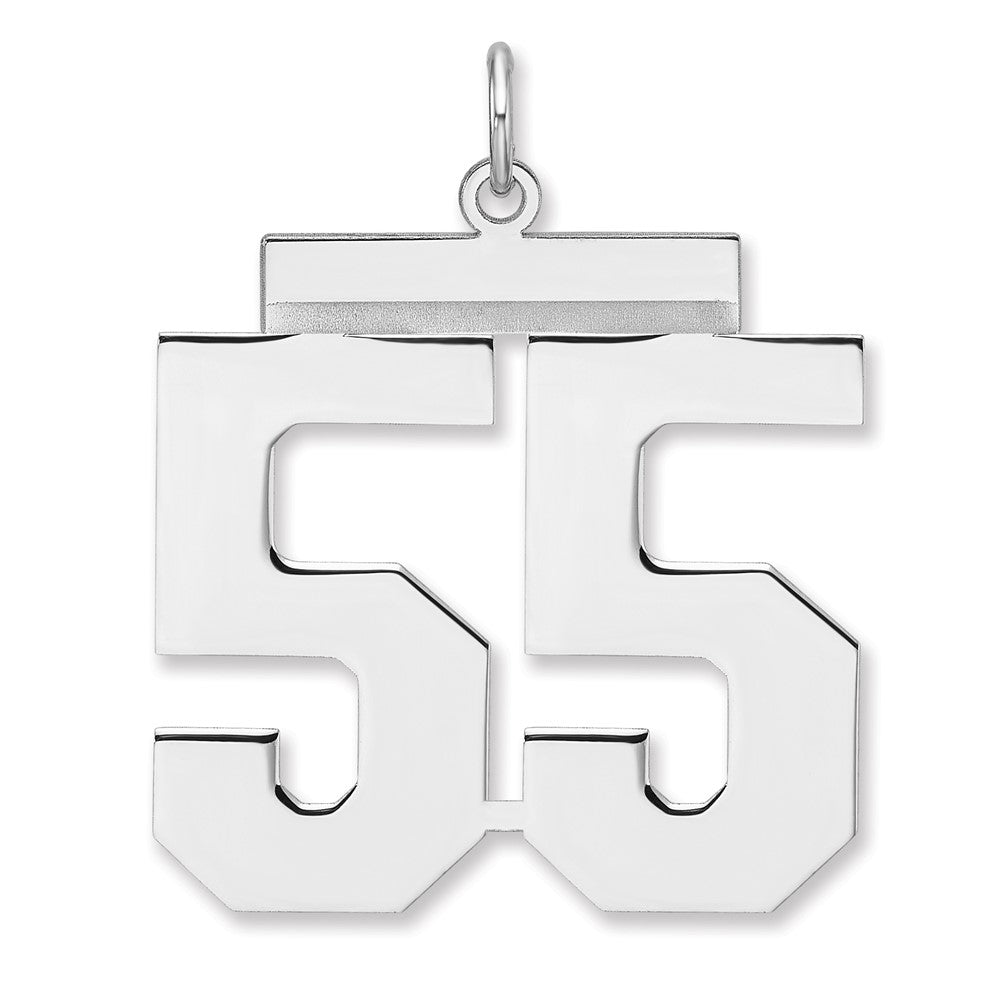 Sterlingsilber /rhodiniert Poliert Zahl 55 Charm