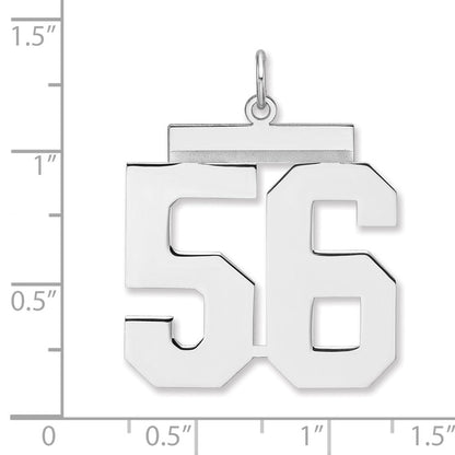 Sterlingsilber /rhodiniert Poliert Zahl 56 Charm