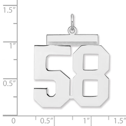 Sterlingsilber /rhodiniert Poliert Zahl 58 Charm
