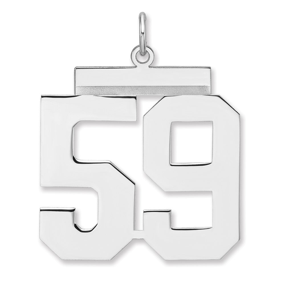 Sterlingsilber /rhodiniert Poliert Zahl 59 Charm