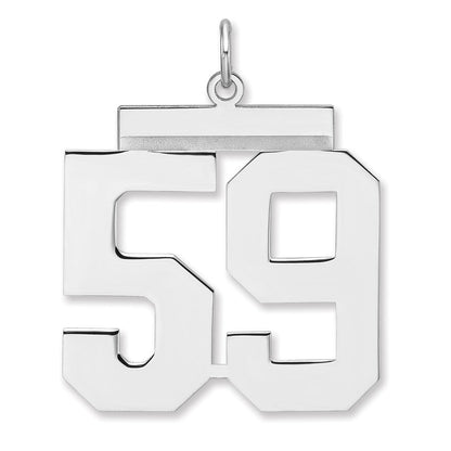 Sterlingsilber /rhodiniert Poliert Zahl 59 Charm