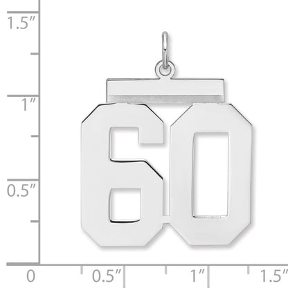 Sterlingsilber /rhodiniert Poliert Zahl 60 Charm