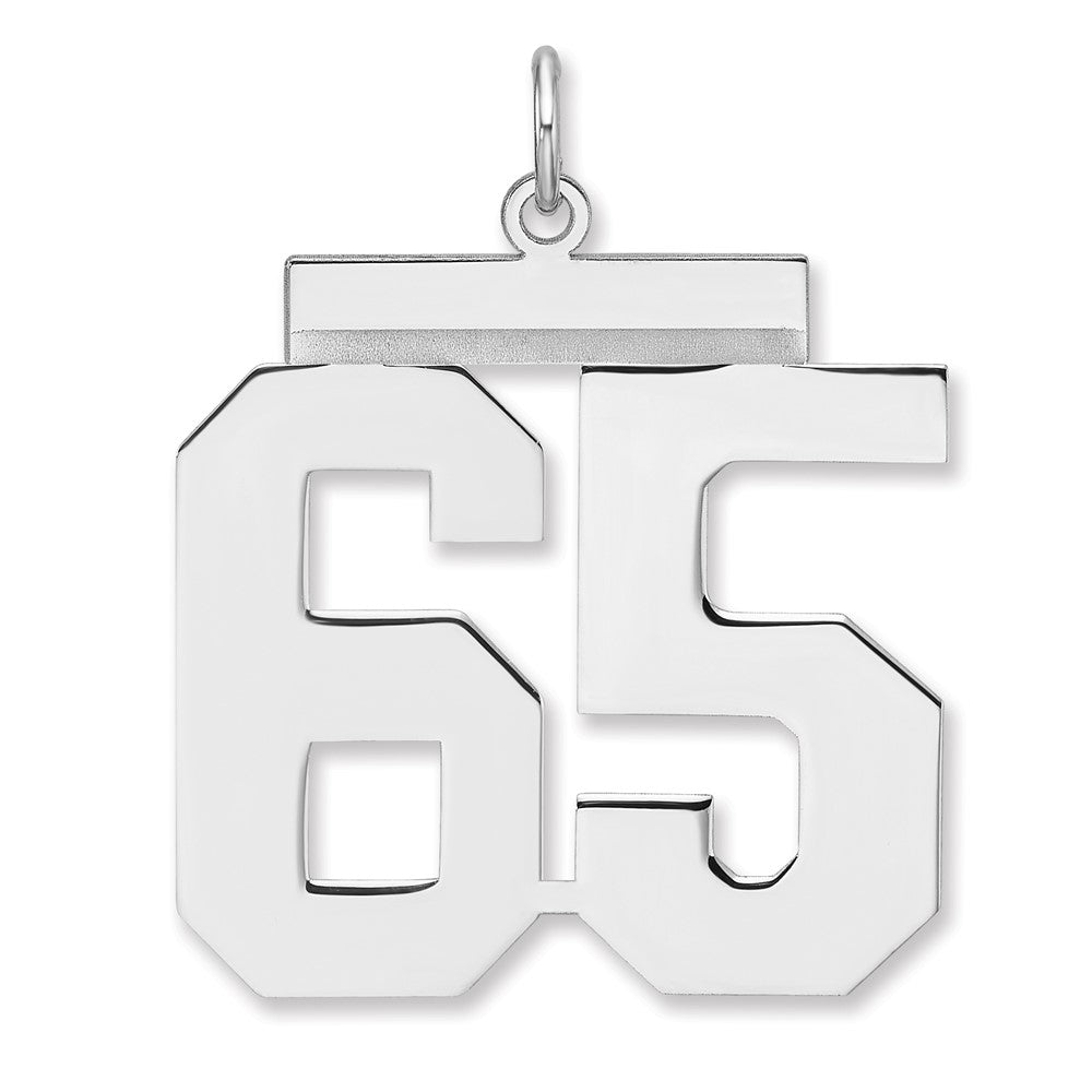 Sterlingsilber /rhodiniert Poliert Zahl 65 Charm