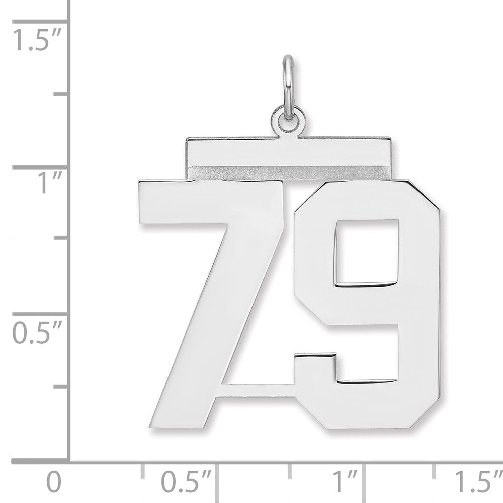 Sterlingsilber /rhodiniert Poliert Zahl 79 Charm