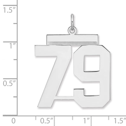 Sterlingsilber /rhodiniert Poliert Zahl 79 Charm