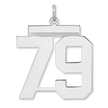 Sterlingsilber /rhodiniert Poliert Zahl 79 Charm