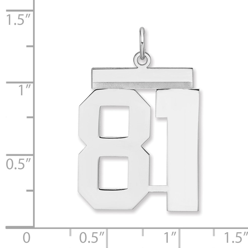 Sterlingsilber /rhodiniert Poliert Zahl 81 Charm