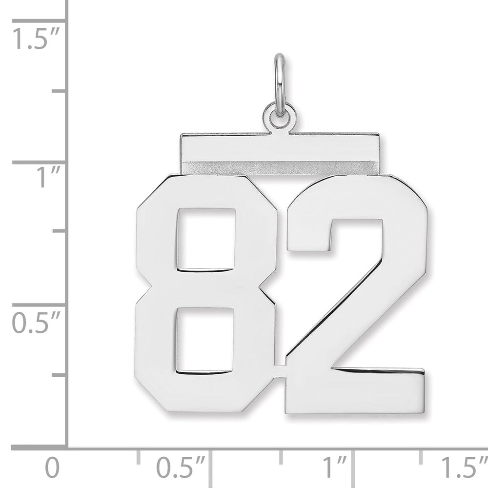 Sterlingsilber /rhodiniert Poliert Zahl 82 Charm