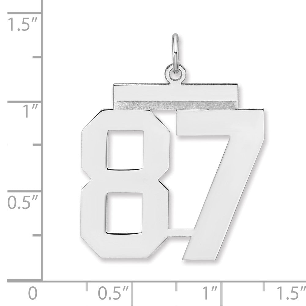 Sterlingsilber /rhodiniert Poliert Zahl 87 Charm