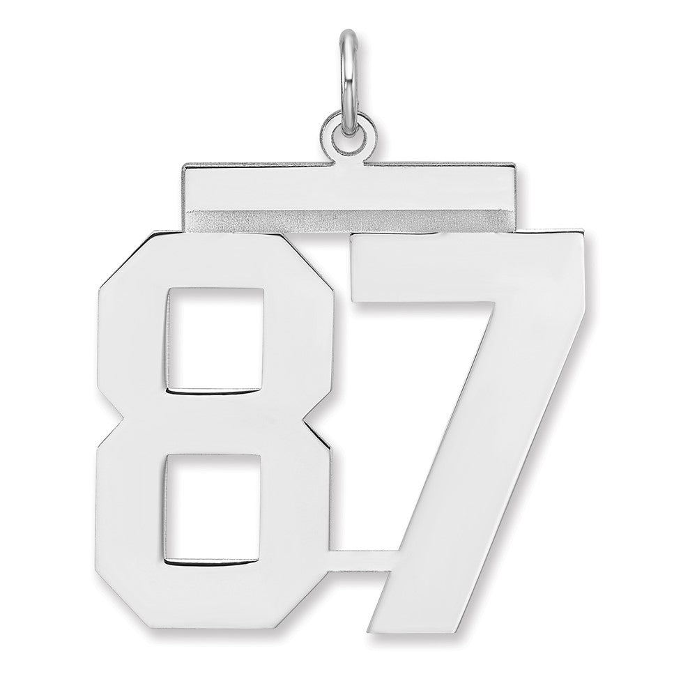 Sterlingsilber /rhodiniert Poliert Zahl 87 Charm