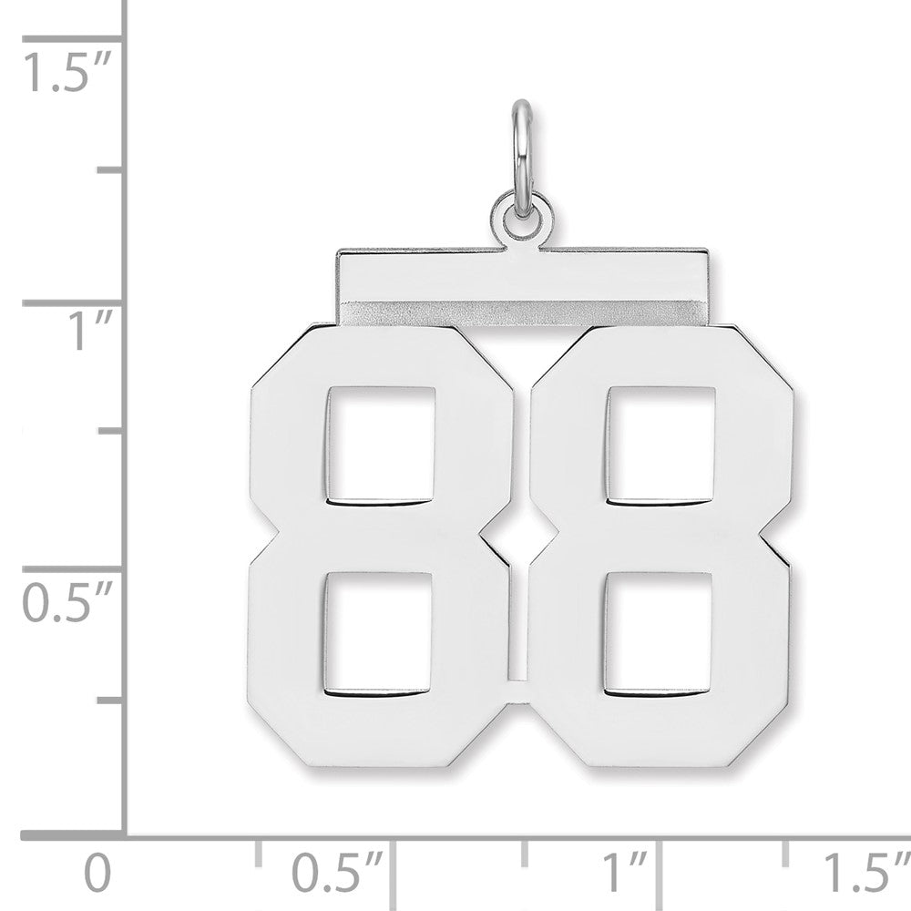 Sterlingsilber /rhodiniert Poliert Zahl 88 Charm