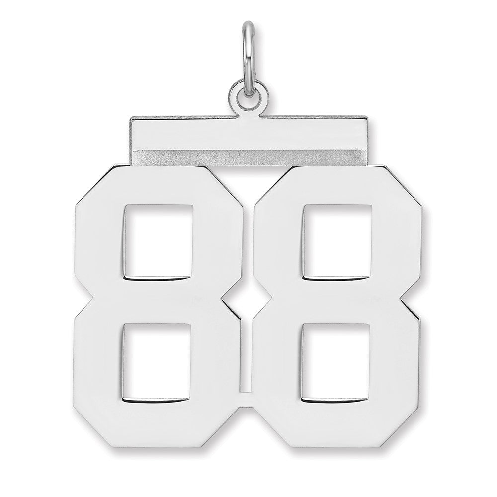 Sterlingsilber /rhodiniert Poliert Zahl 88 Charm