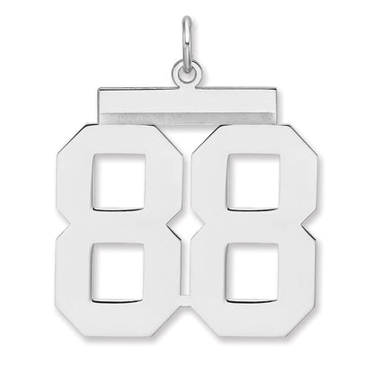 Sterlingsilber /rhodiniert Poliert Zahl 88 Charm
