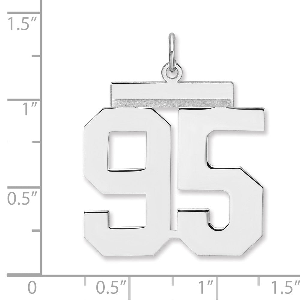 Sterlingsilber /rhodiniert Poliert Zahl 95 Charm