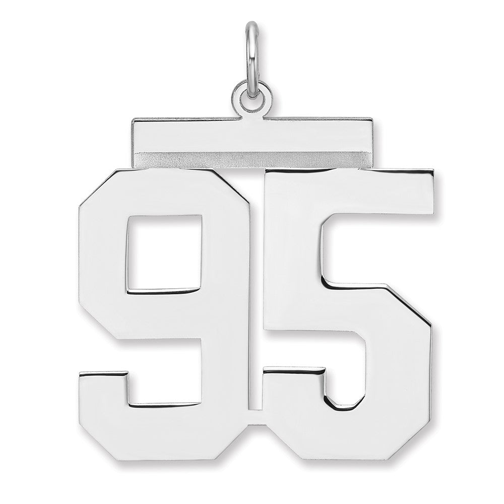 Sterlingsilber /rhodiniert Poliert Zahl 95 Charm