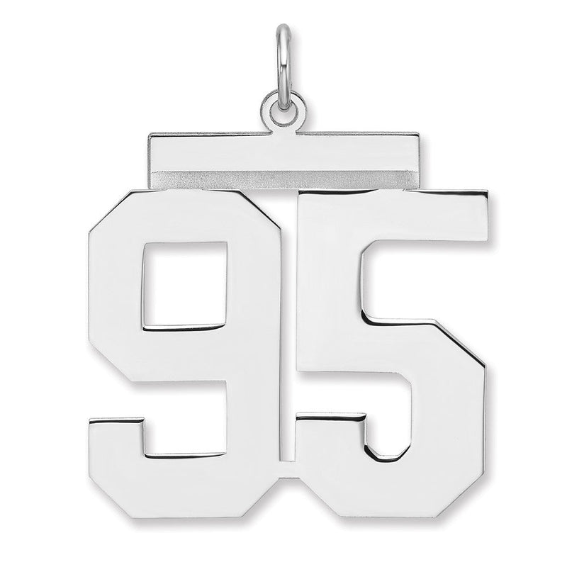 Sterlingsilber /rhodiniert Poliert Zahl 95 Charm