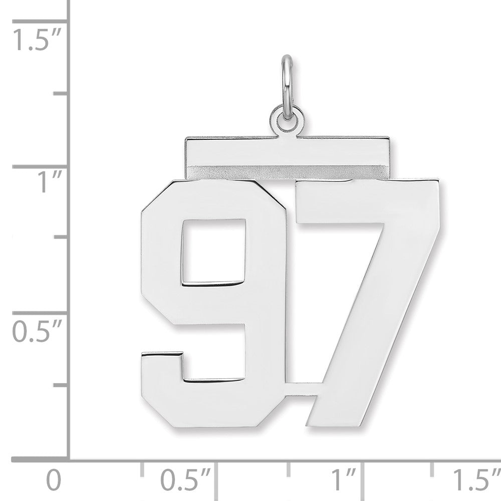Sterlingsilber /rhodiniert Poliert Zahl 97 Charm