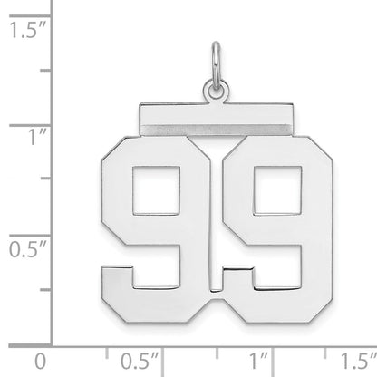 Sterlingsilber /rhodiniert Poliert Zahl 99 Charm