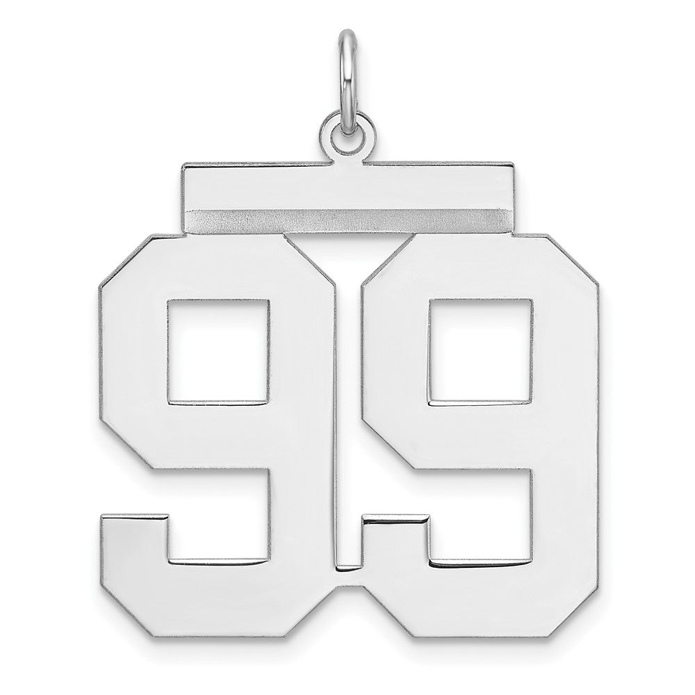 Sterlingsilber /rhodiniert Poliert Zahl 99 Charm