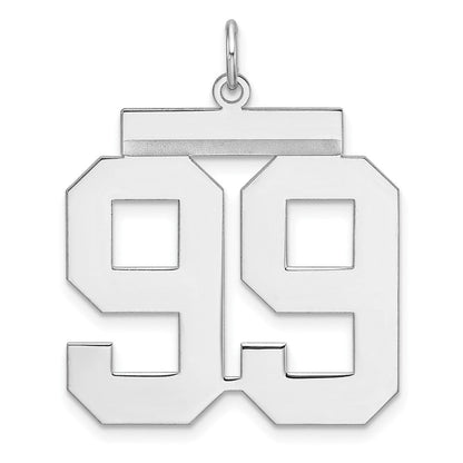 Sterlingsilber /rhodiniert Poliert Zahl 99 Charm