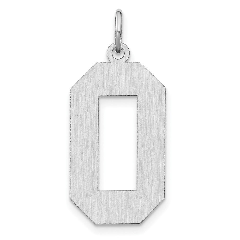 Sterlingsilber /rhodiniert Satiniert Zahl 0 Charm