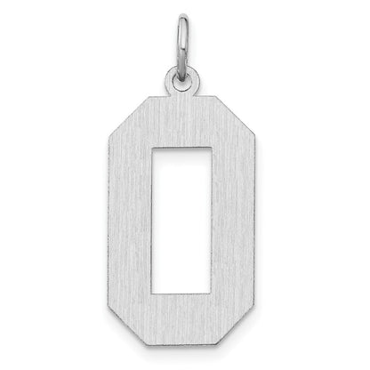 Sterlingsilber /rhodiniert Satiniert Zahl 0 Charm
