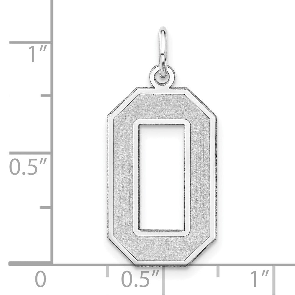 Sterlingsilber /rhodiniert Satiniert Zahl 0 Charm