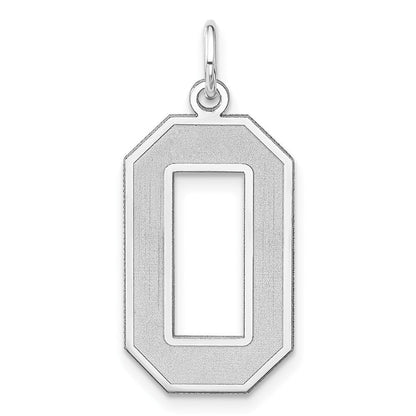 Sterlingsilber /rhodiniert Satiniert Zahl 0 Charm